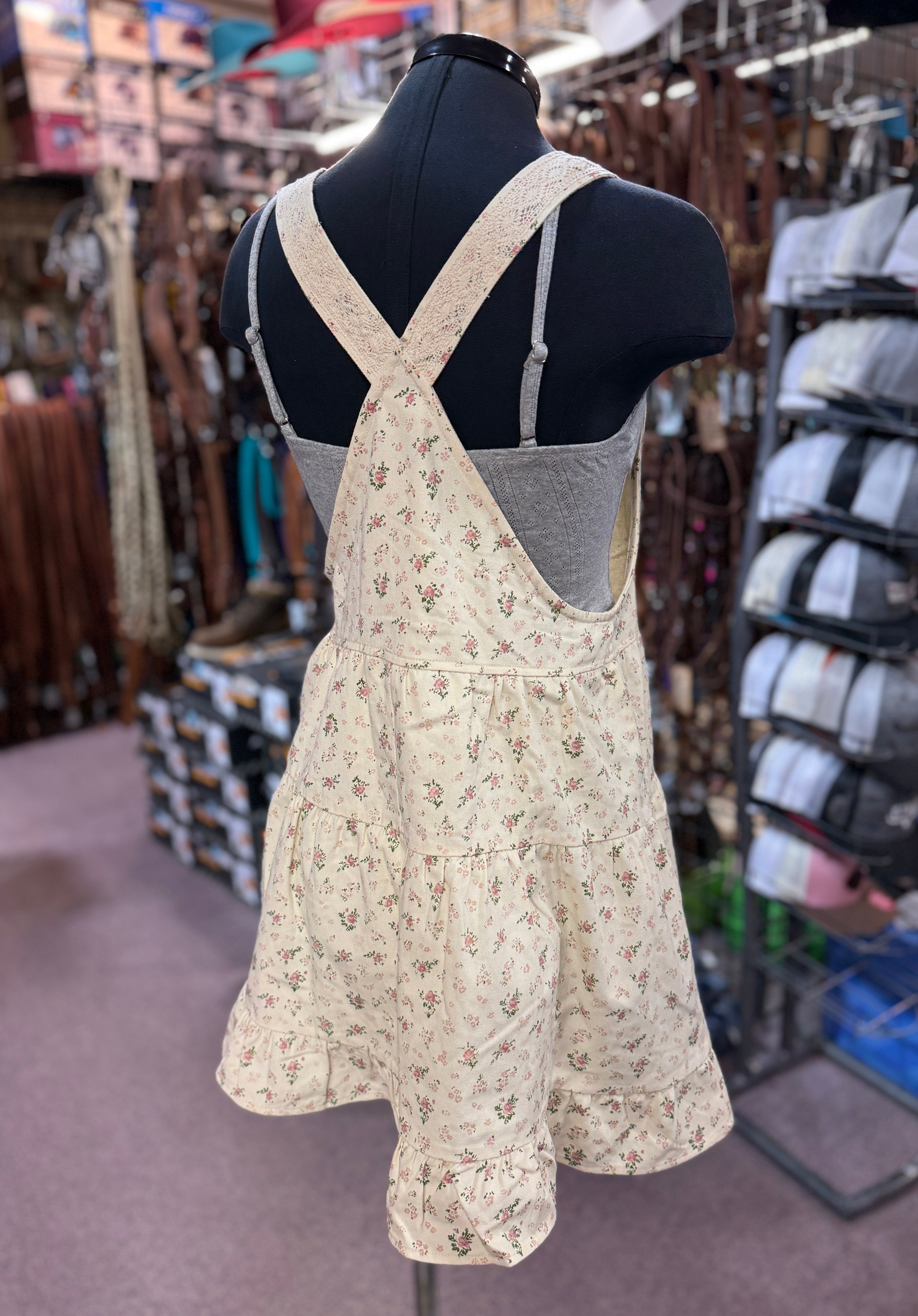 Blush Floral Overall Mini Dress