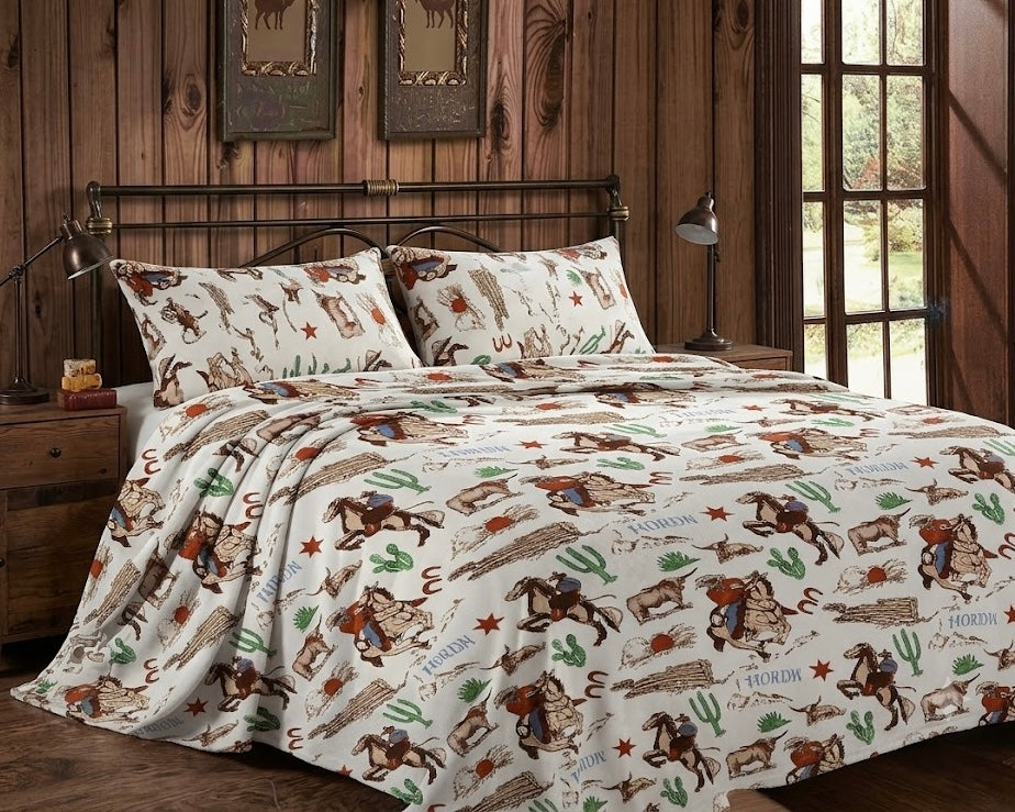 Western Bianca Print Mia Queen Fleece Throw
