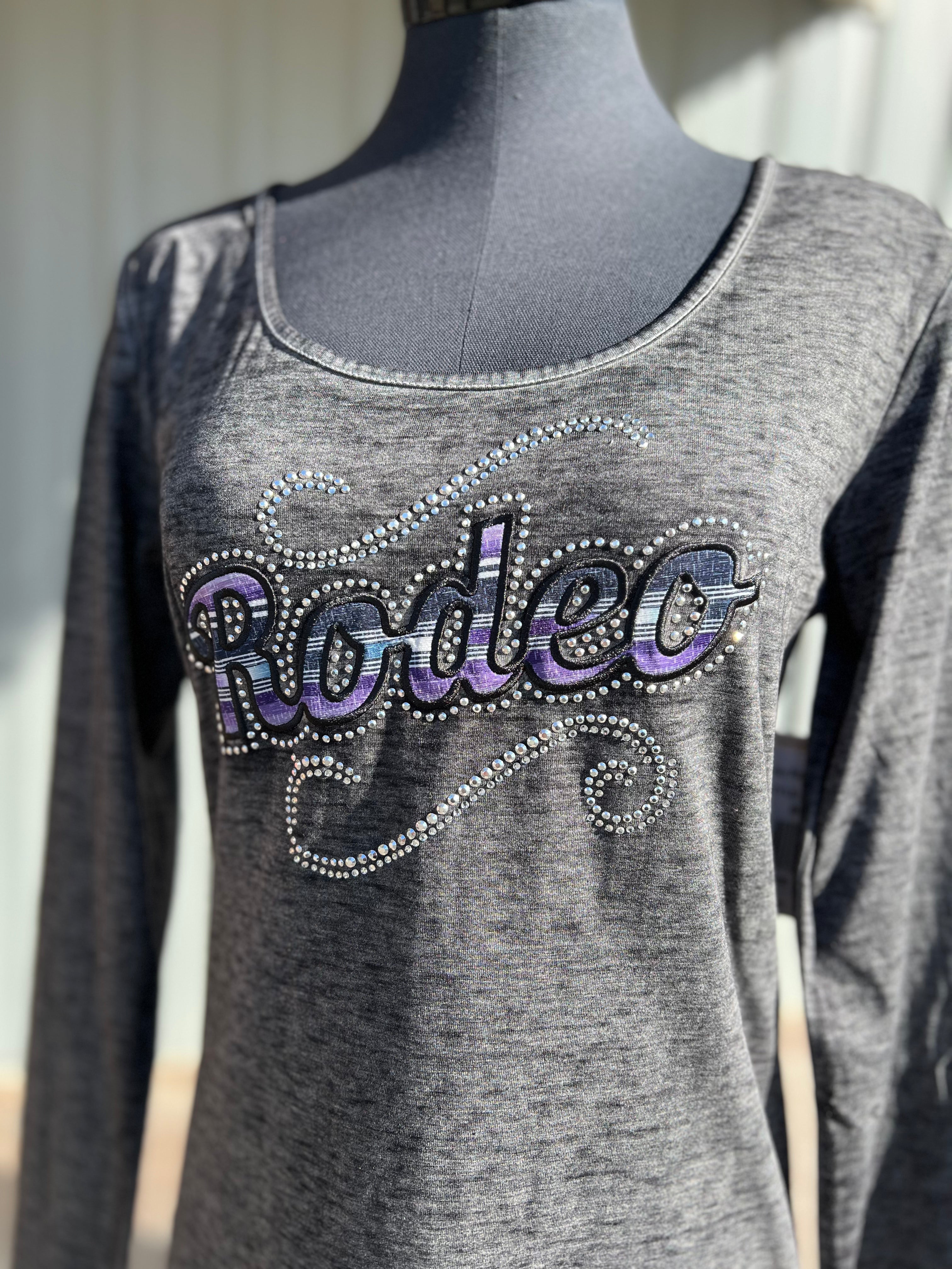 Cowgirl Hardware RODEO Bling Shirt in Gray