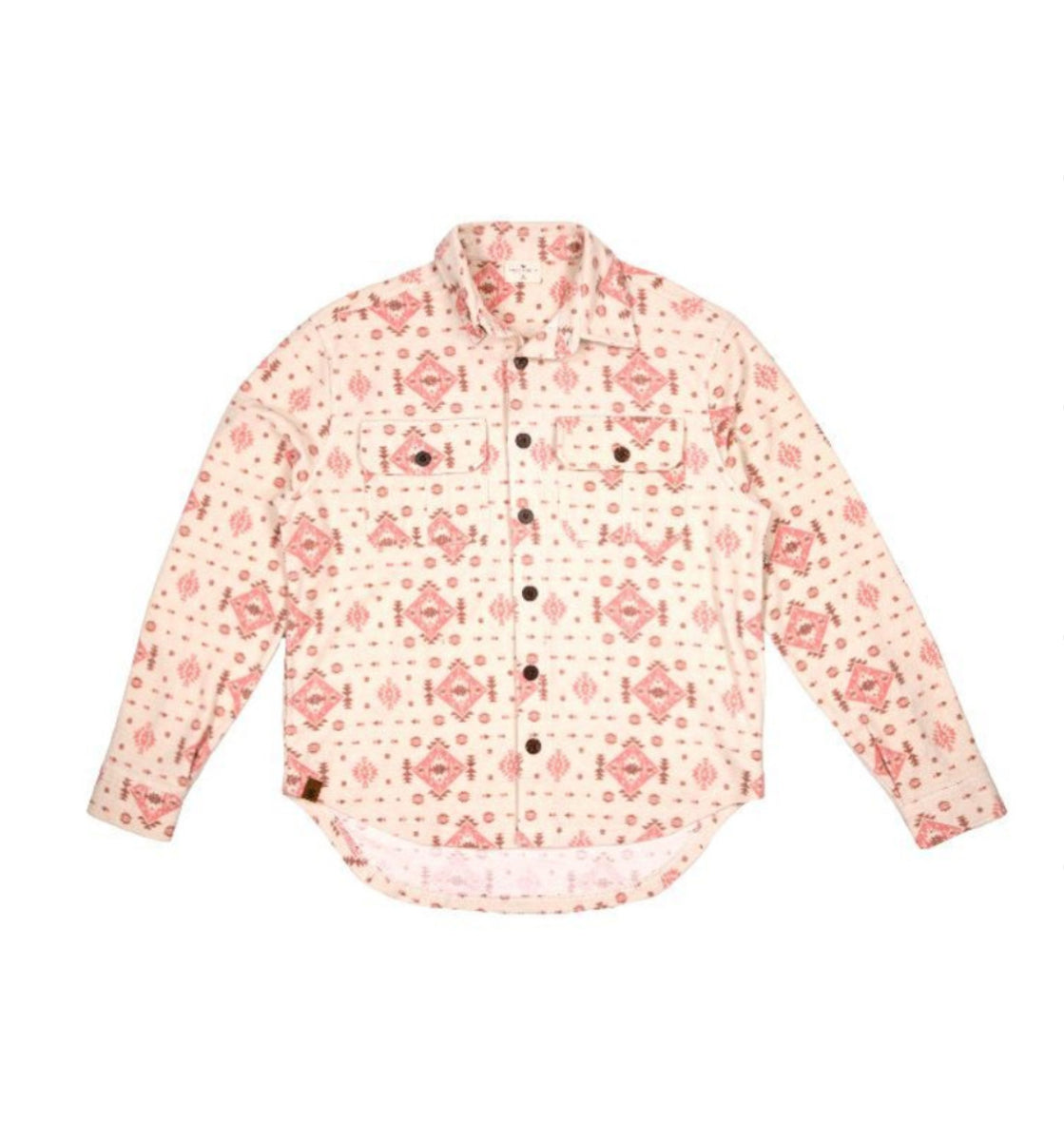 Simply Southern Cream & Pink Aztec Shacket