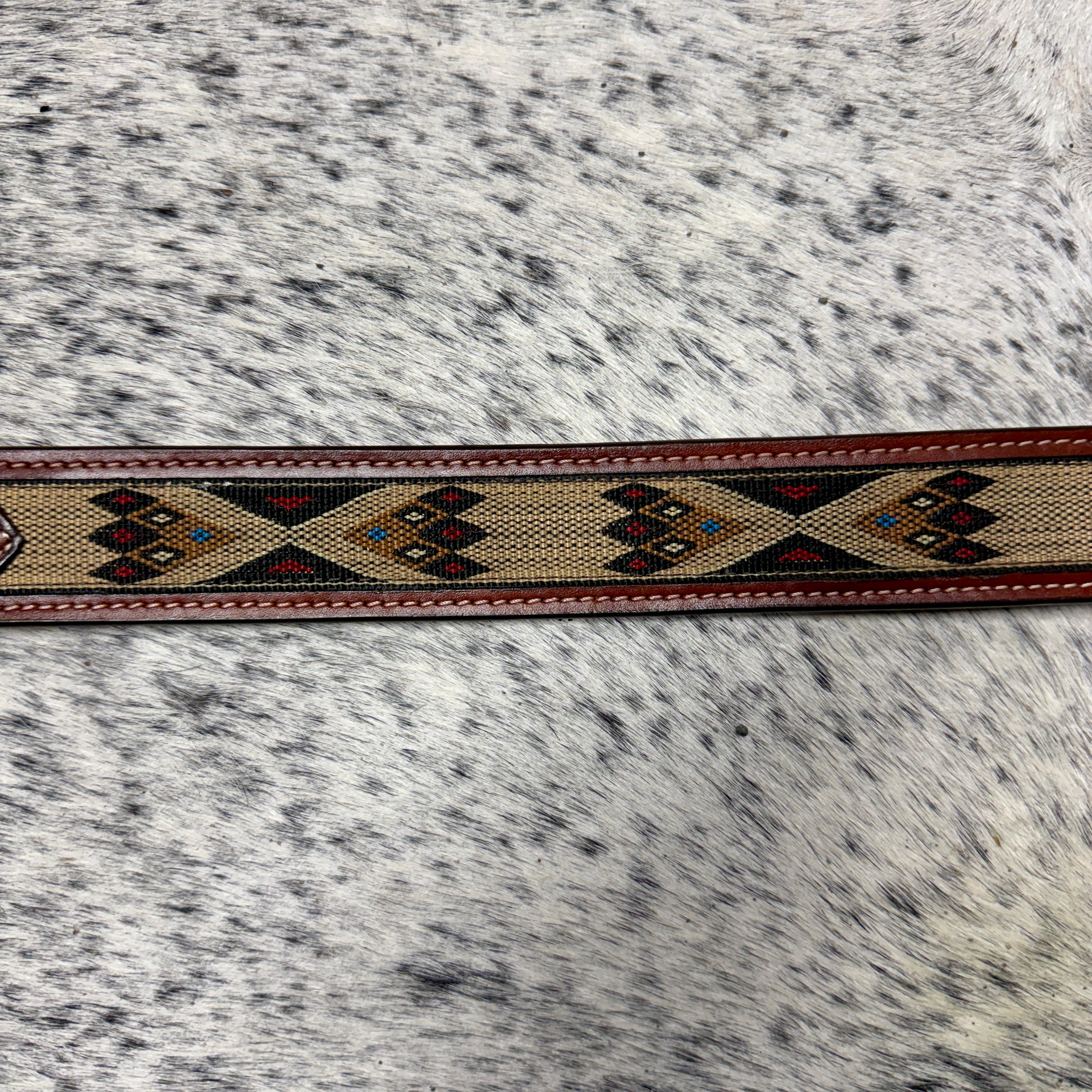 Mens Brown Tooled Hitched Belt