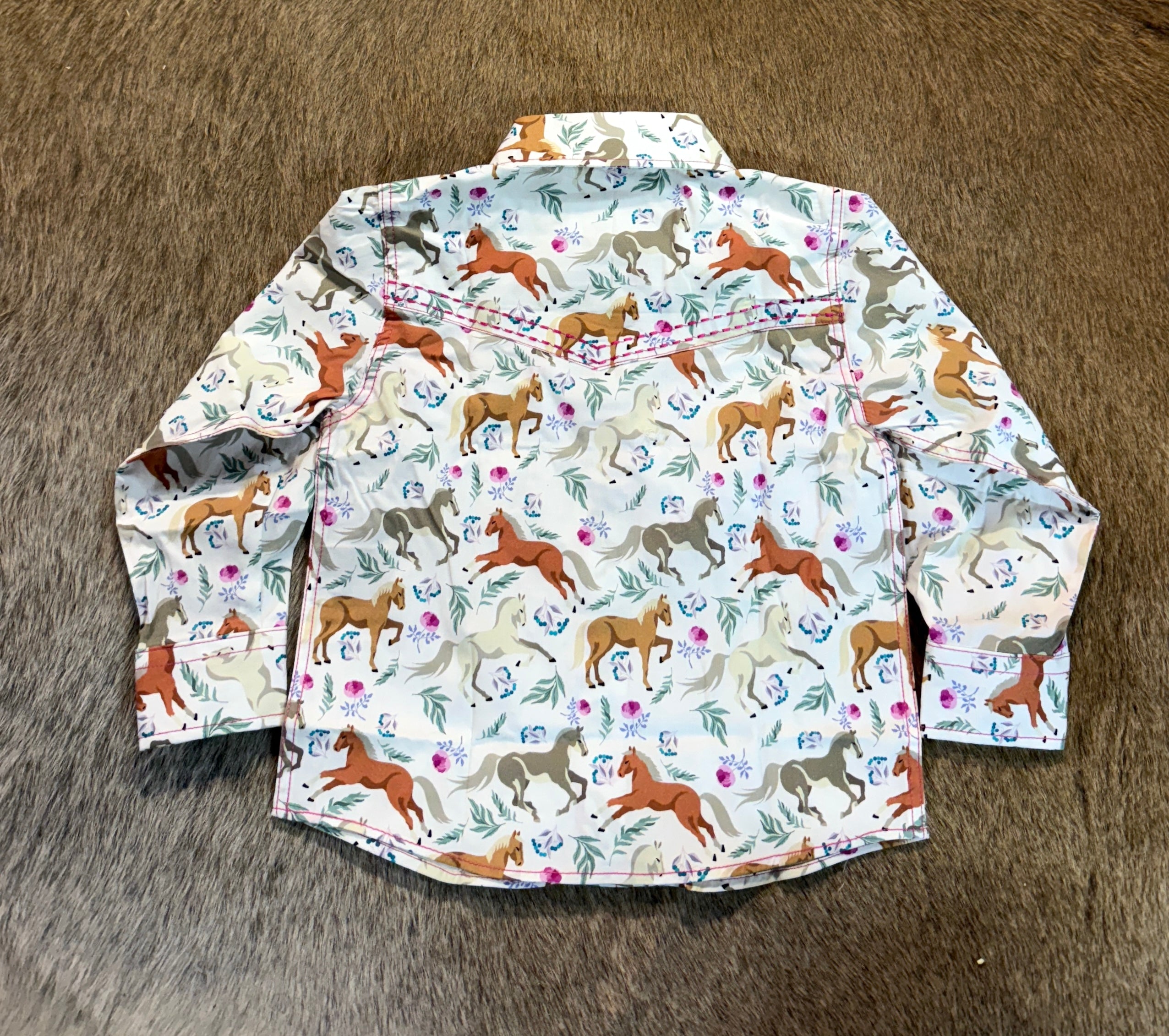 Cowgirl Hardware Youth Horse Print Snap Shirt