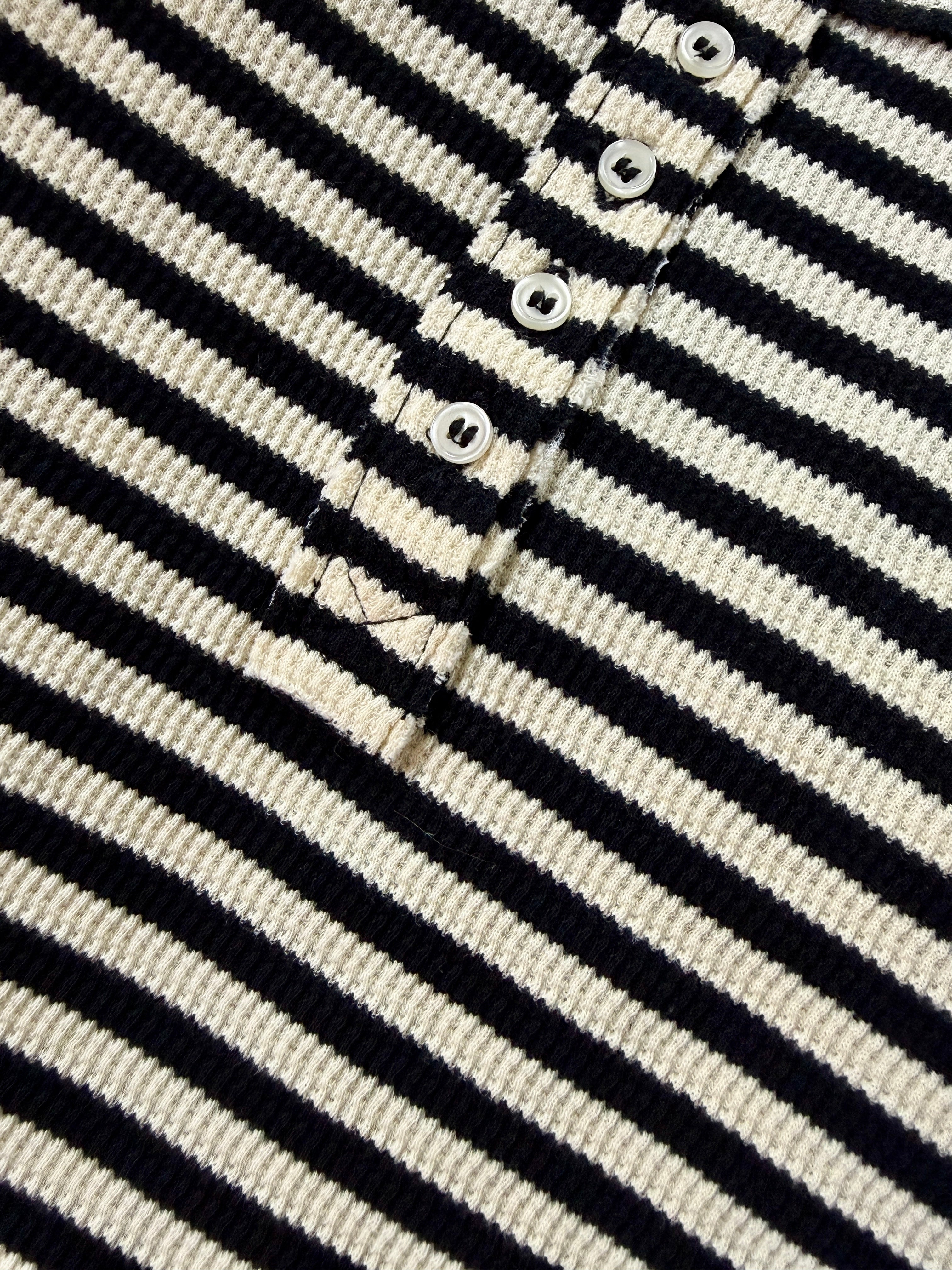 Striped Scoop Neck Tank with Buttons