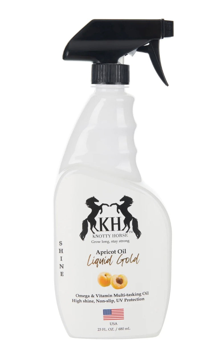 Knotty Horse Apricot Liquid Gold Multi-Purpose UV Coat Shine Spray 23oz - RM Tack & Apparel