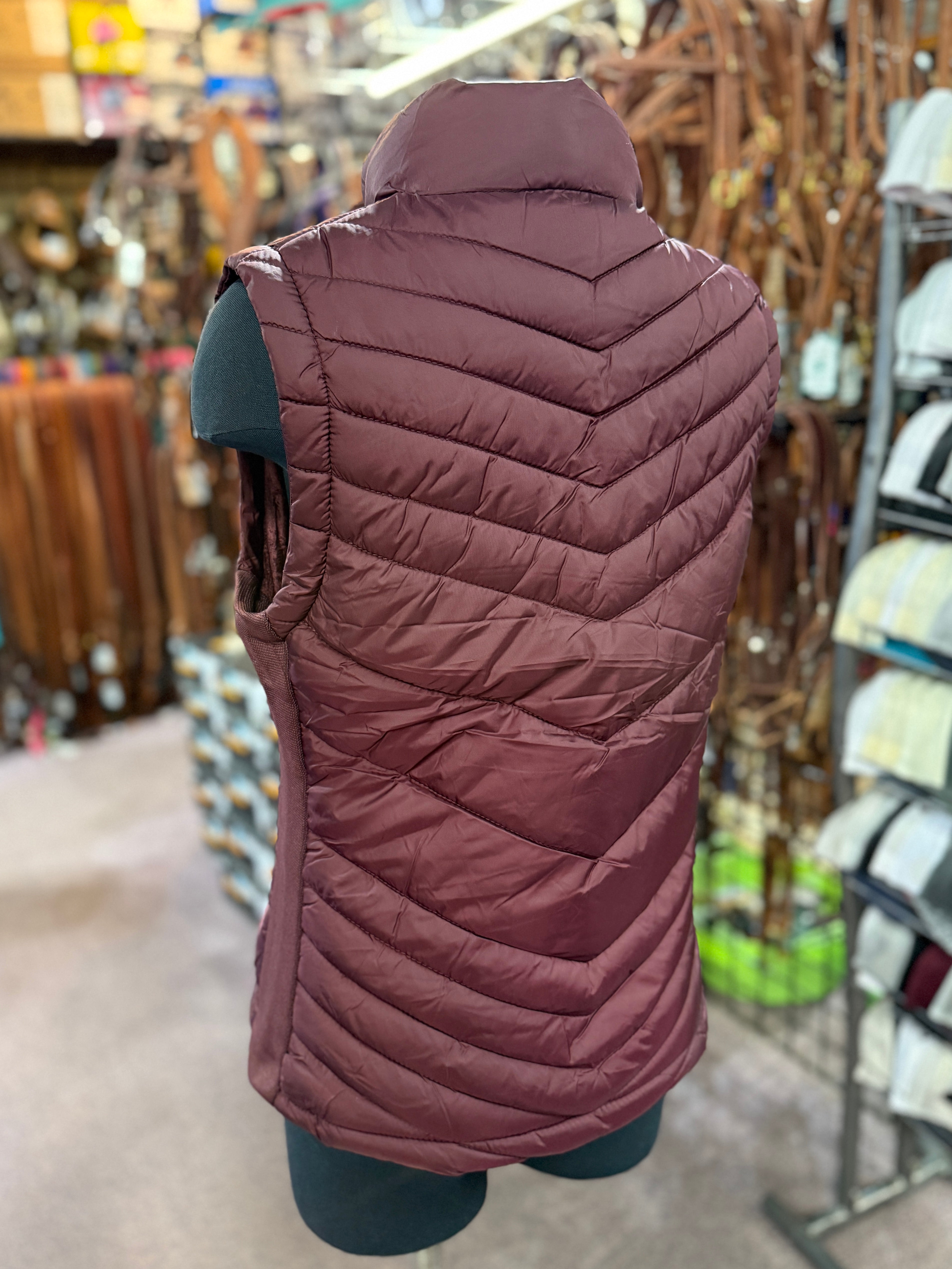 Chic Puffer Vest in Eggplant Purple