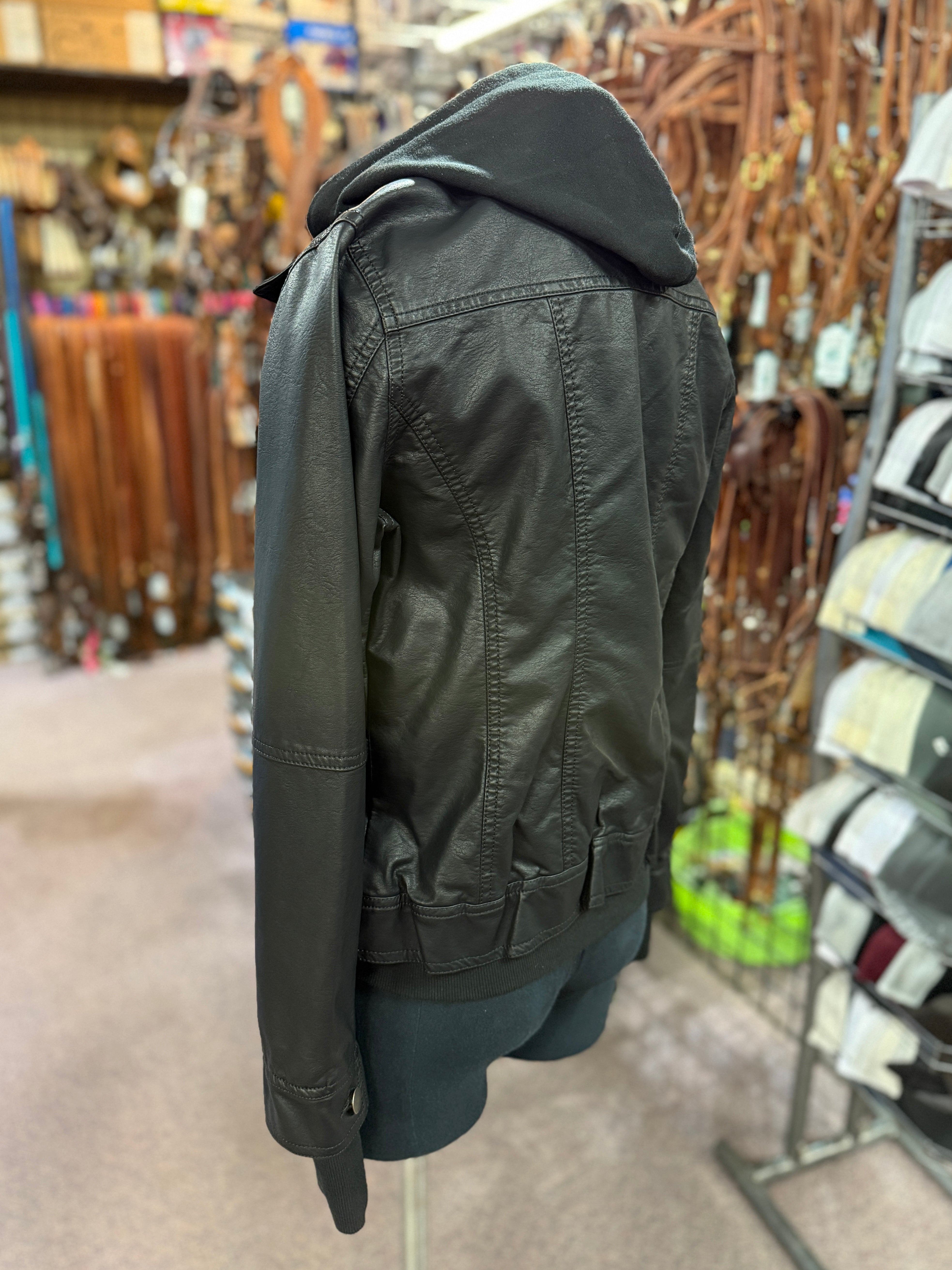 Black Bomber Hoodie Jacket