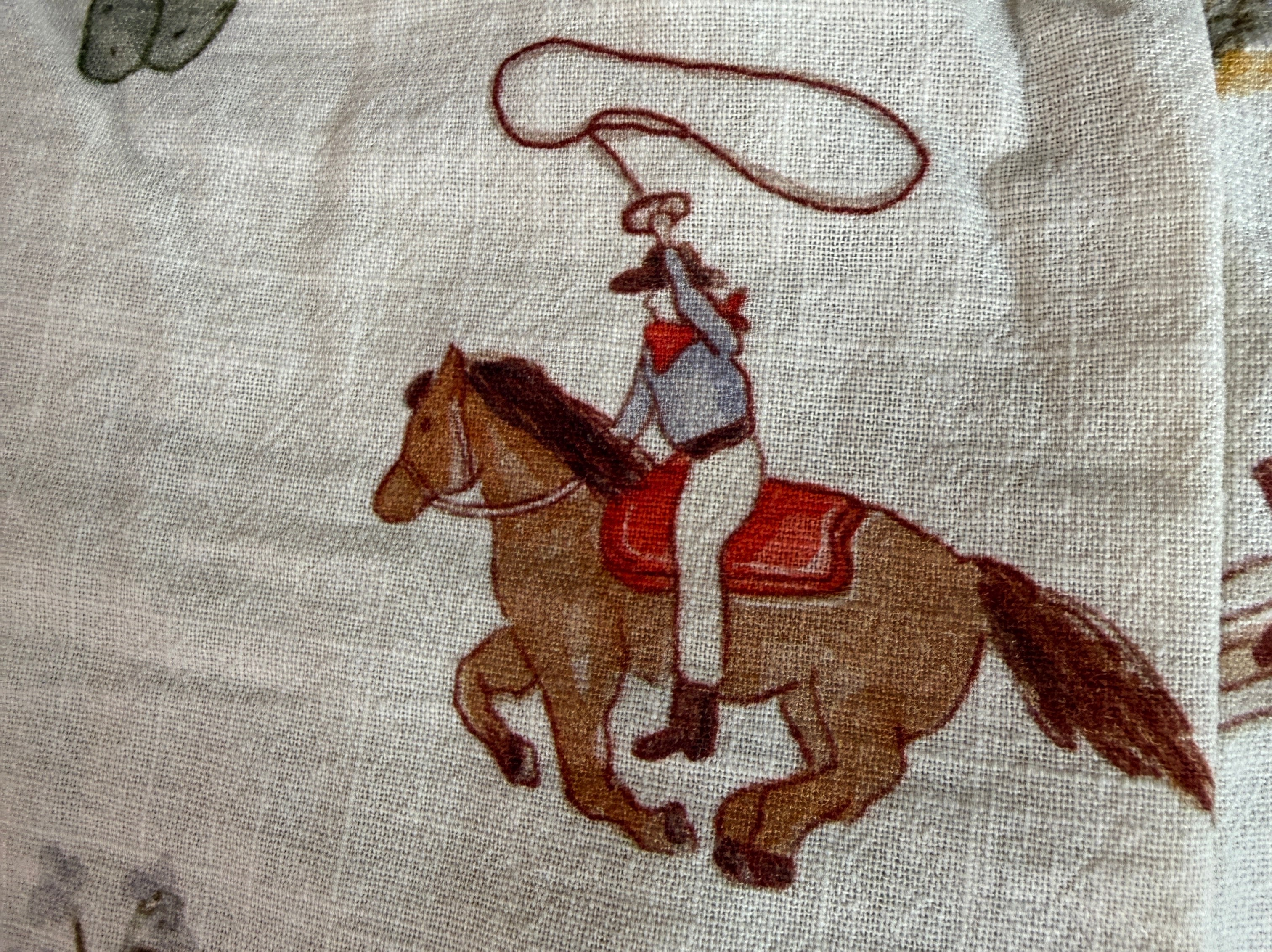 Cream Cowboy Print Top