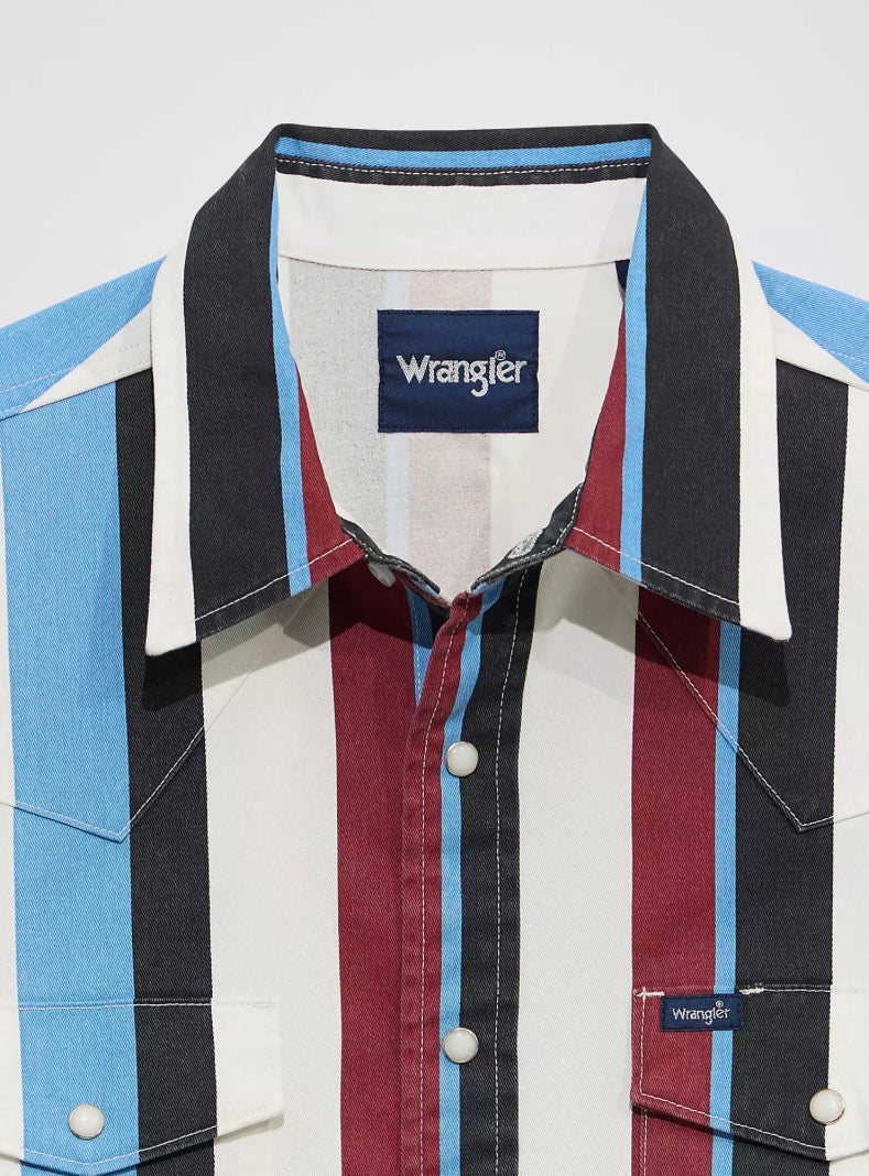 Wrangler BOY'S BRUSHPOPPER WESTERN SNAP SHIRT-Blue Raspberry