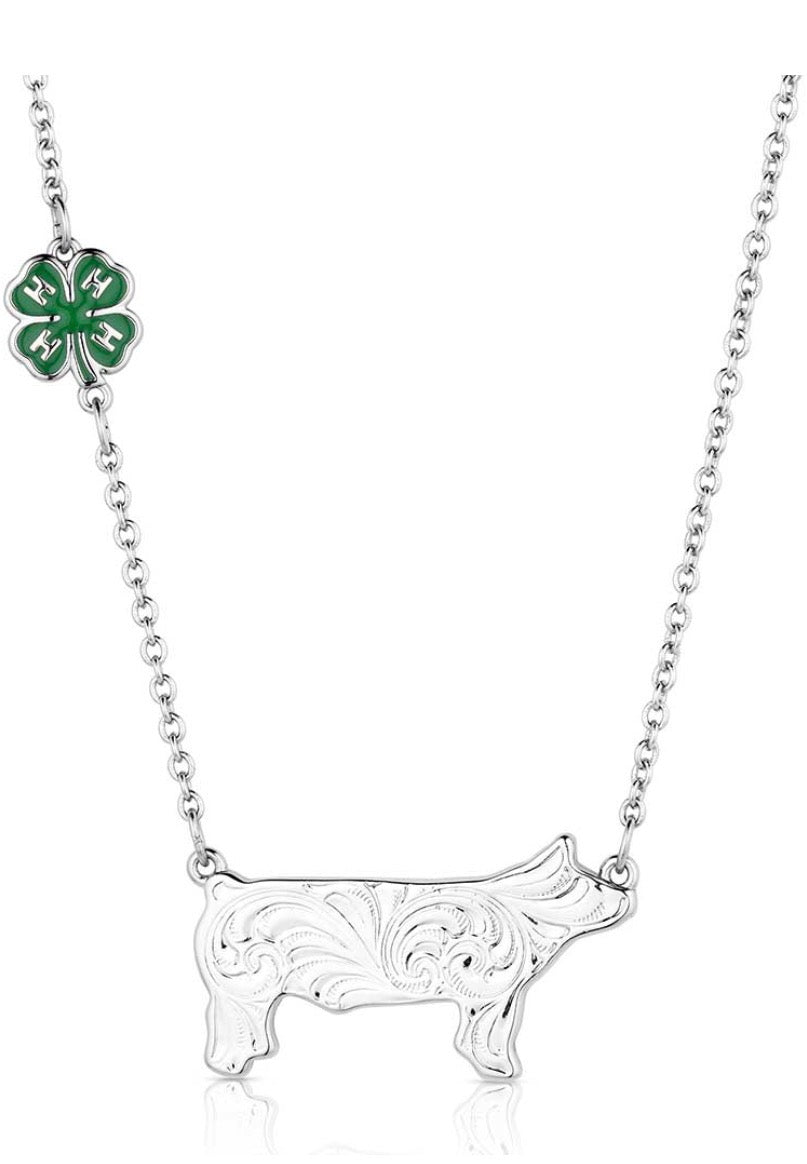 Silver 4H Show Pig Necklace