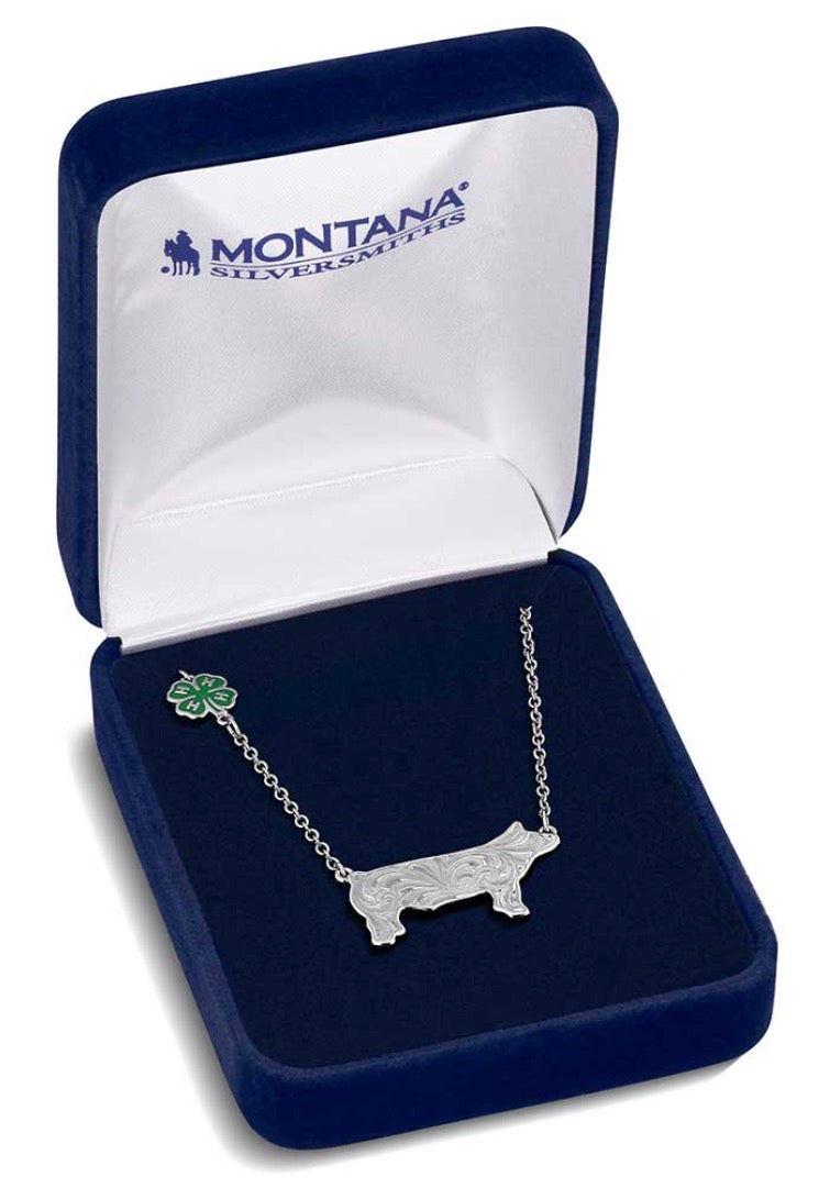 Silver 4H Show Pig Necklace