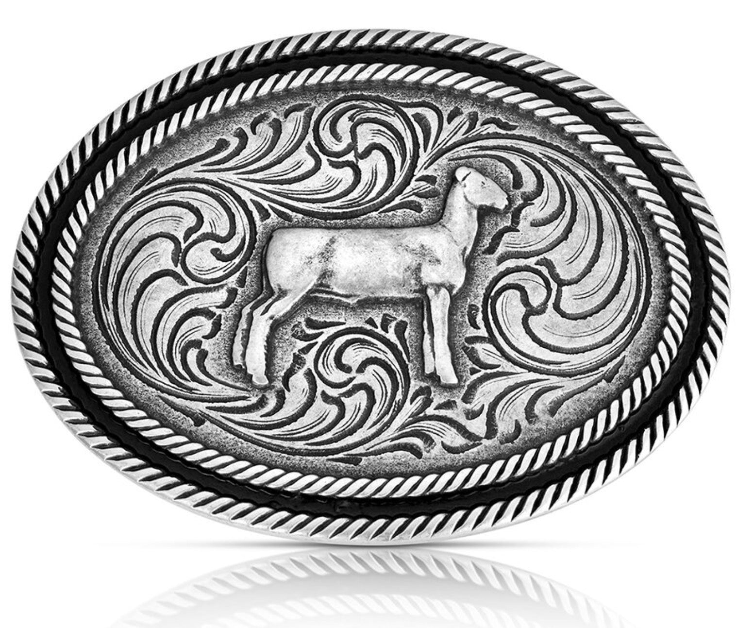 Show Lamb Antiqued Belt Buckle