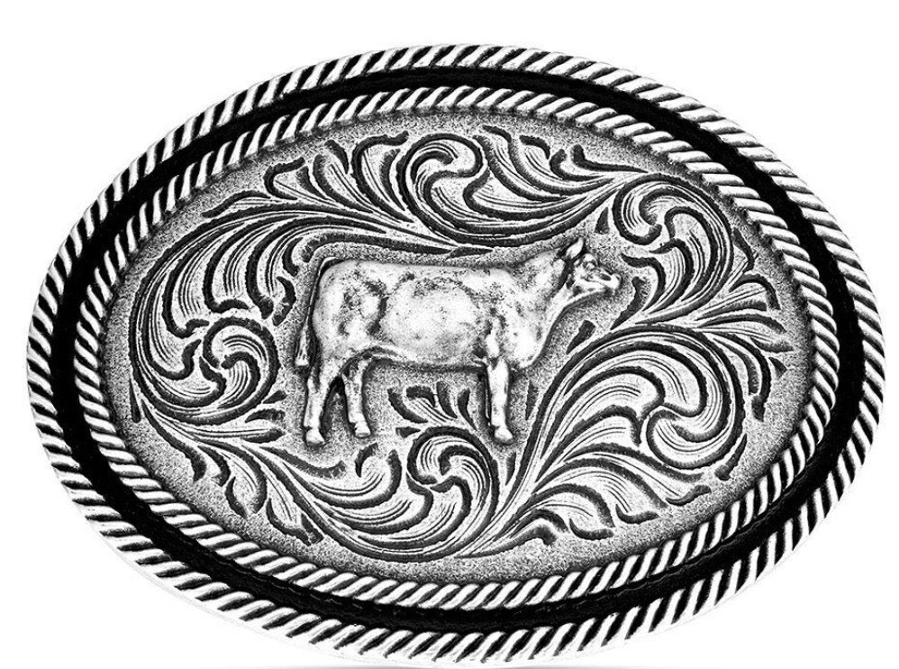 Show Steer Antiqued Belt Buckle