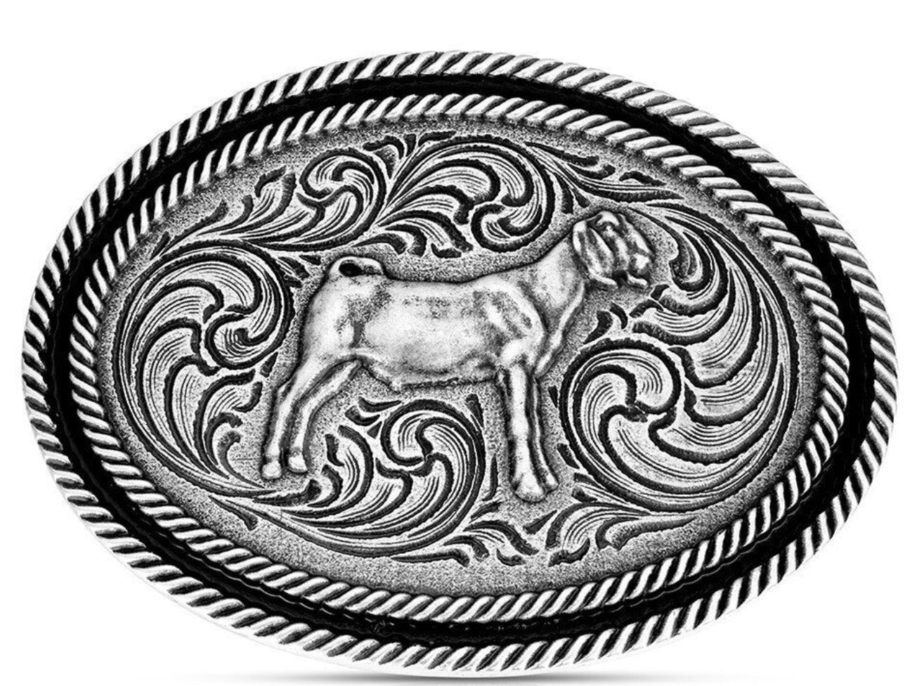 Show Goat Antiqued Belt Buckle