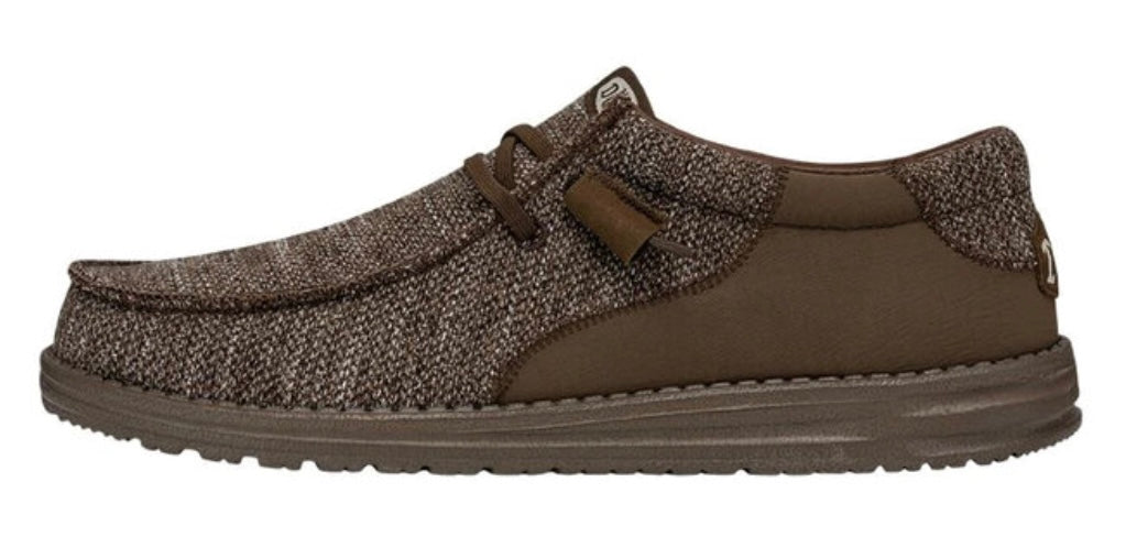 Men’s Hey Dude Wally Stitch Flecked Woven Brown