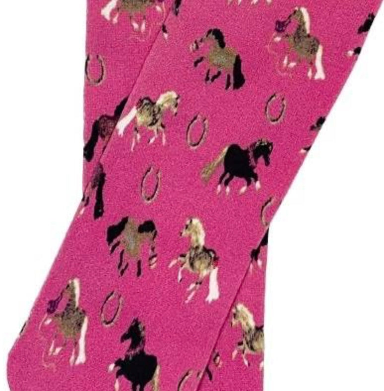 Girls pink horse socks