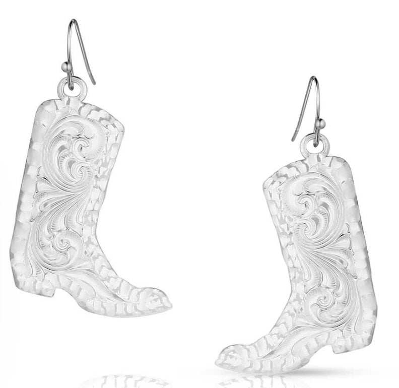 Montana Silversmith Boot Dangle Earring-silver