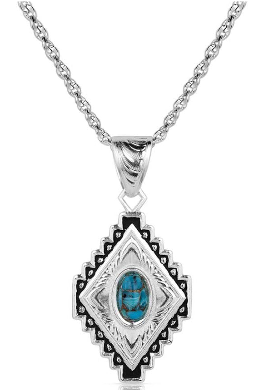 Montana silversmith Diamond of the West Turquoise Necklace