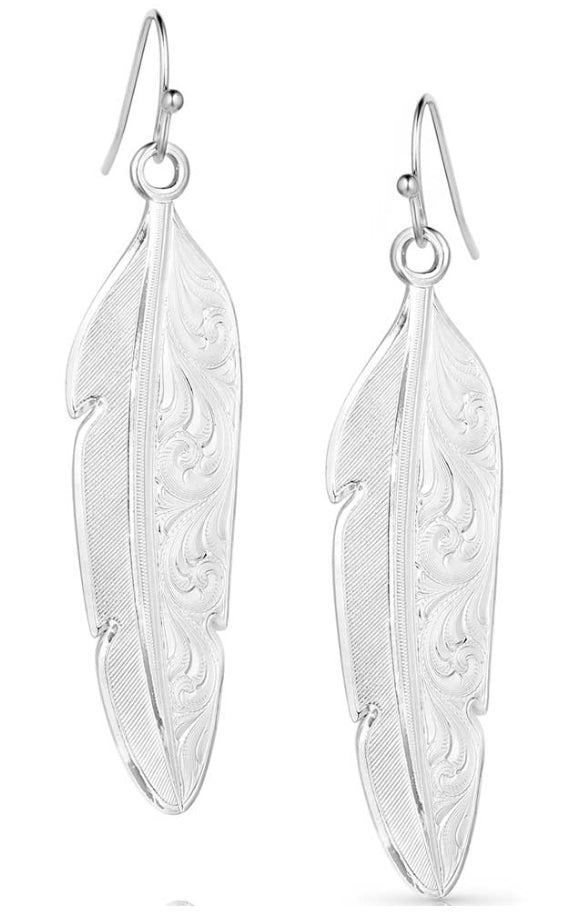 Montana Silversmiths Silver feather earrings