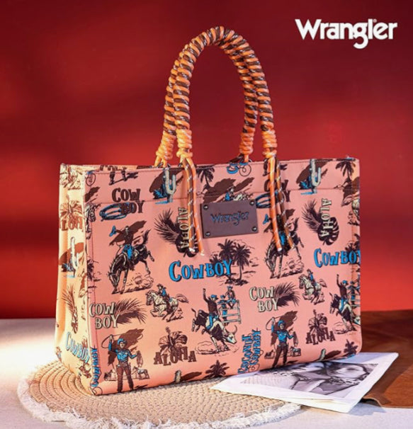 Wrangler Cowboy Print canvas tote bag
