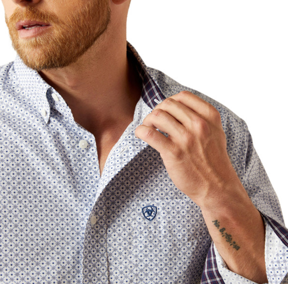 Men’s ARIAT WF CLASSIC DANNY BLUE PRINT - MENS SHIRT