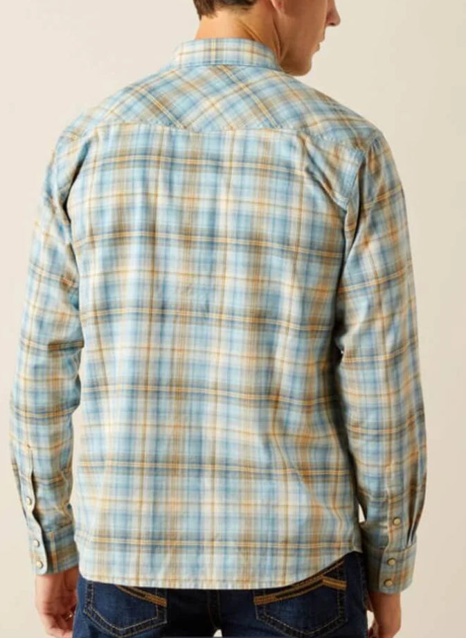 Ariat Mens Howe Retro Fit Shirt Light Blue