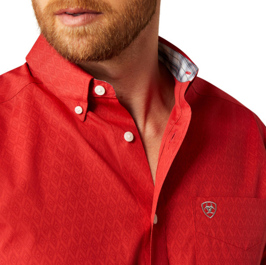 Men’s Ariat Red Dangelo Long Sleeve Button up