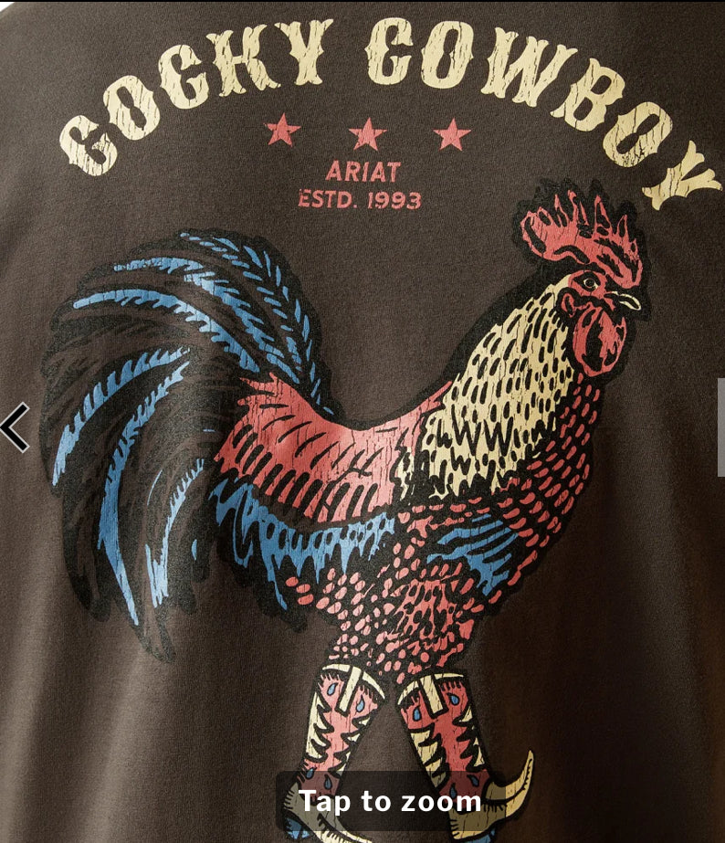 Ariat Men’s Brown Cocky Cowboy Graphic T-Shirt