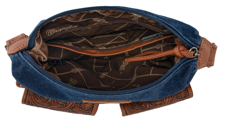 Wrangler Floral Tooled Denim Crossbody