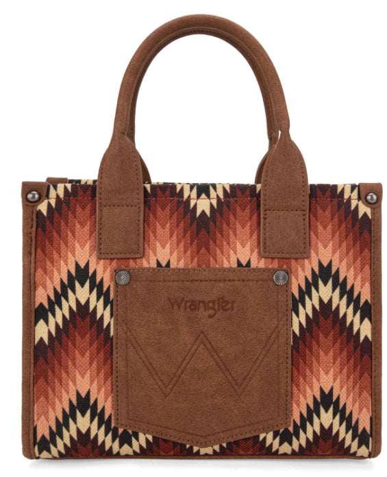 Wrangler Southwestern Pattern Dual Sided Print Tote/Crossbody