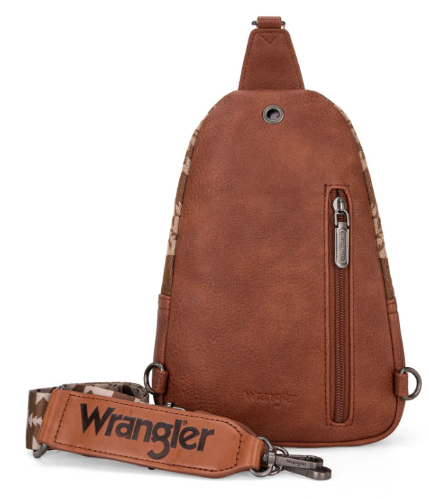 Wrangler Southwestern Print Small Canvas Sling Bag/Crossbody/Chest Bag