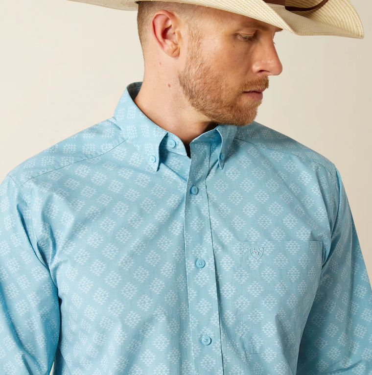 Men’s Ariat Turquoise Geo LS Button Up