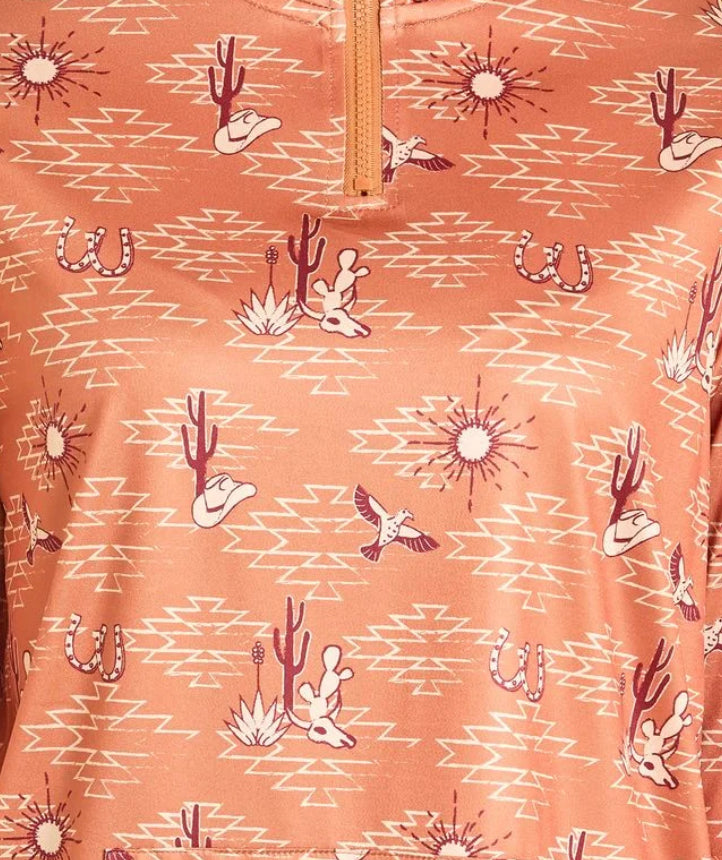 Women’s Panhandle Slim Camel Desert Print Perf Hoodie