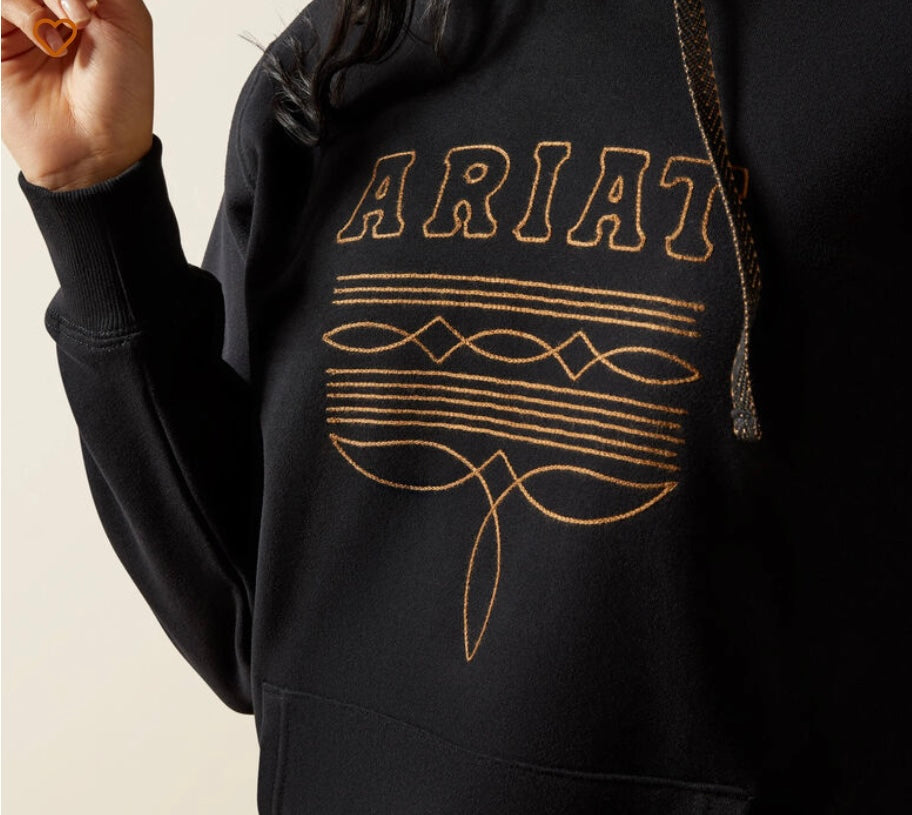 Women’s Ariat Black Boot Stitch Logo Hoodie