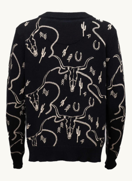 Women’s Outback Black Ranch Print Sweater