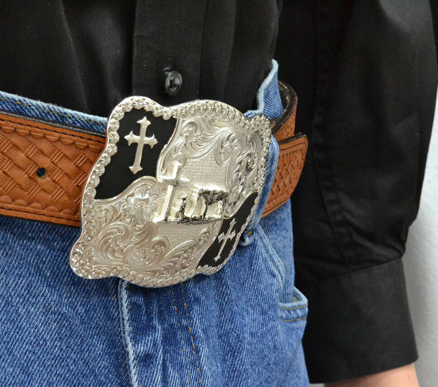 Montana Silversmith Silver Black Cross Buckle