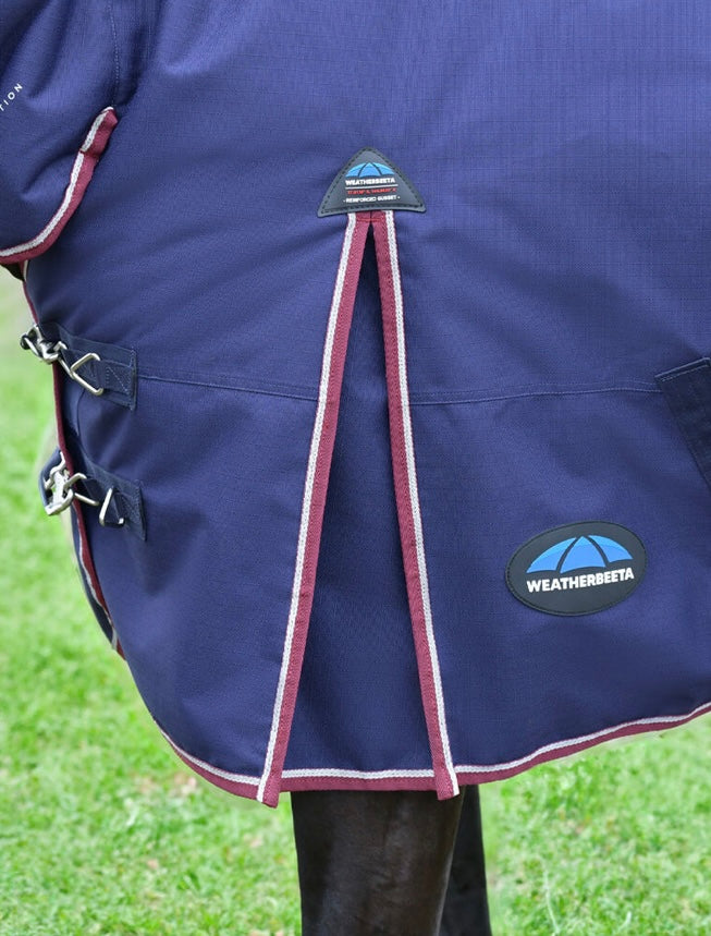 Weatherbeeta ComFiTec Essential Turnout 100G Navy/ Burgundy