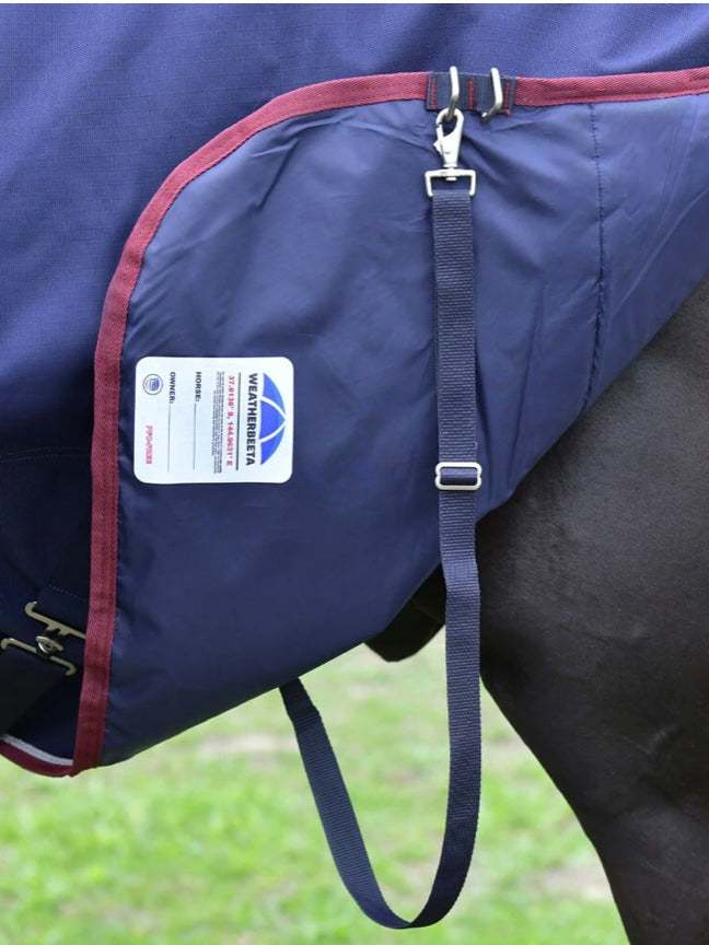 Weatherbeeta ComFiTec Essential Turnout 100G Navy/ Burgundy