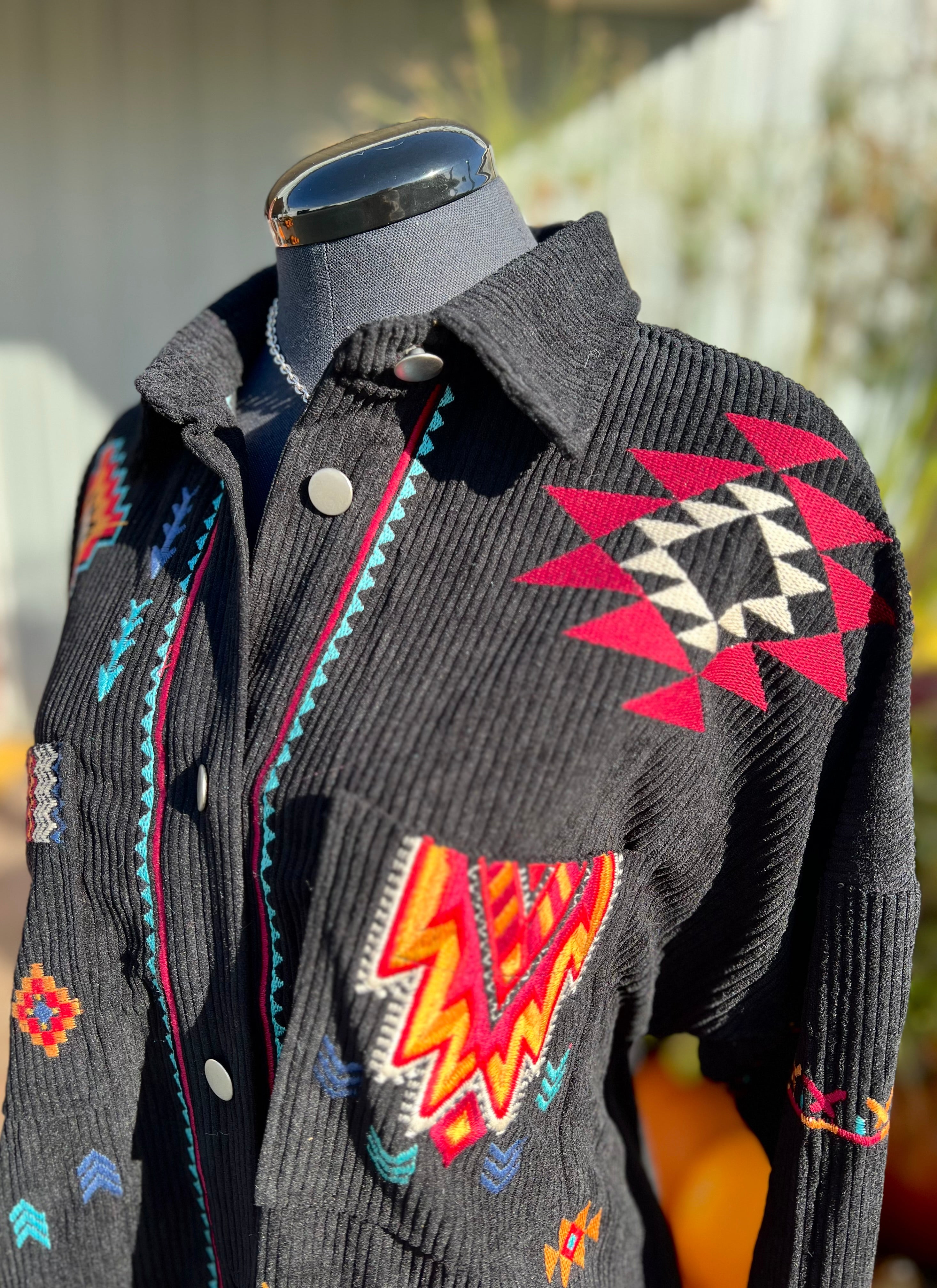 Corduroy Jacket with Southwest Embroidery