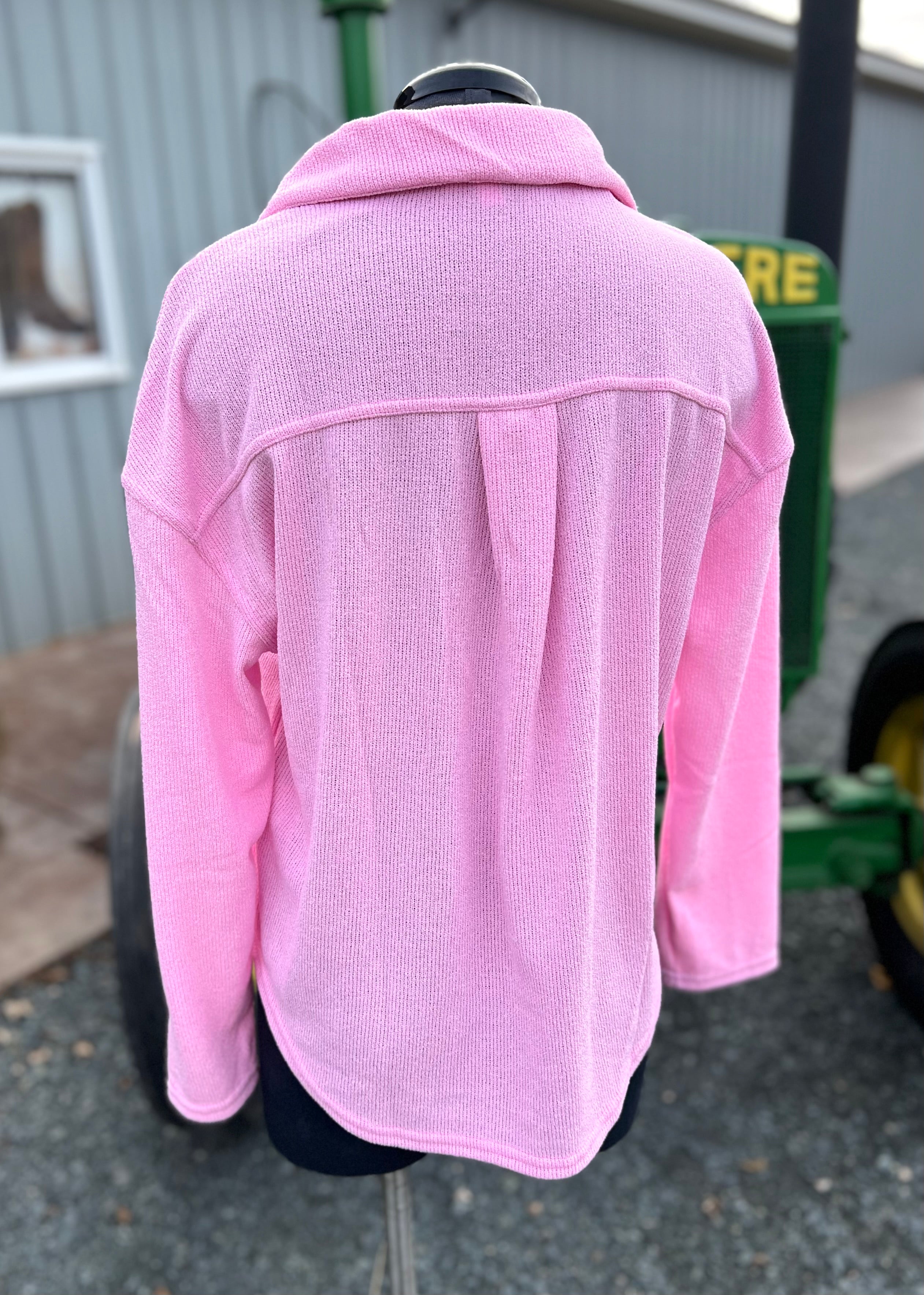 Casual Pink Collared Top