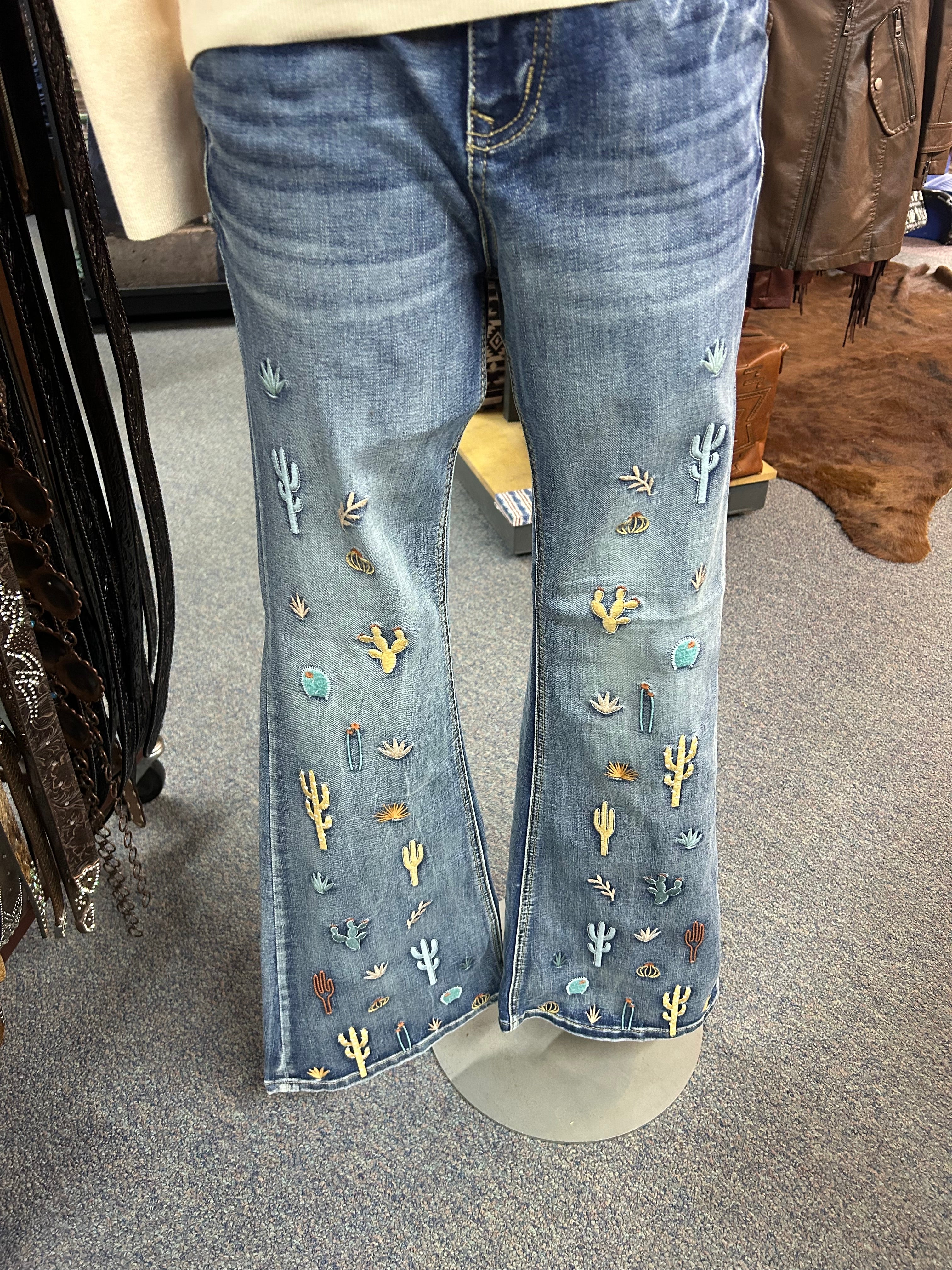 Women’s Grace in L.A Embroidered Cactus Denim