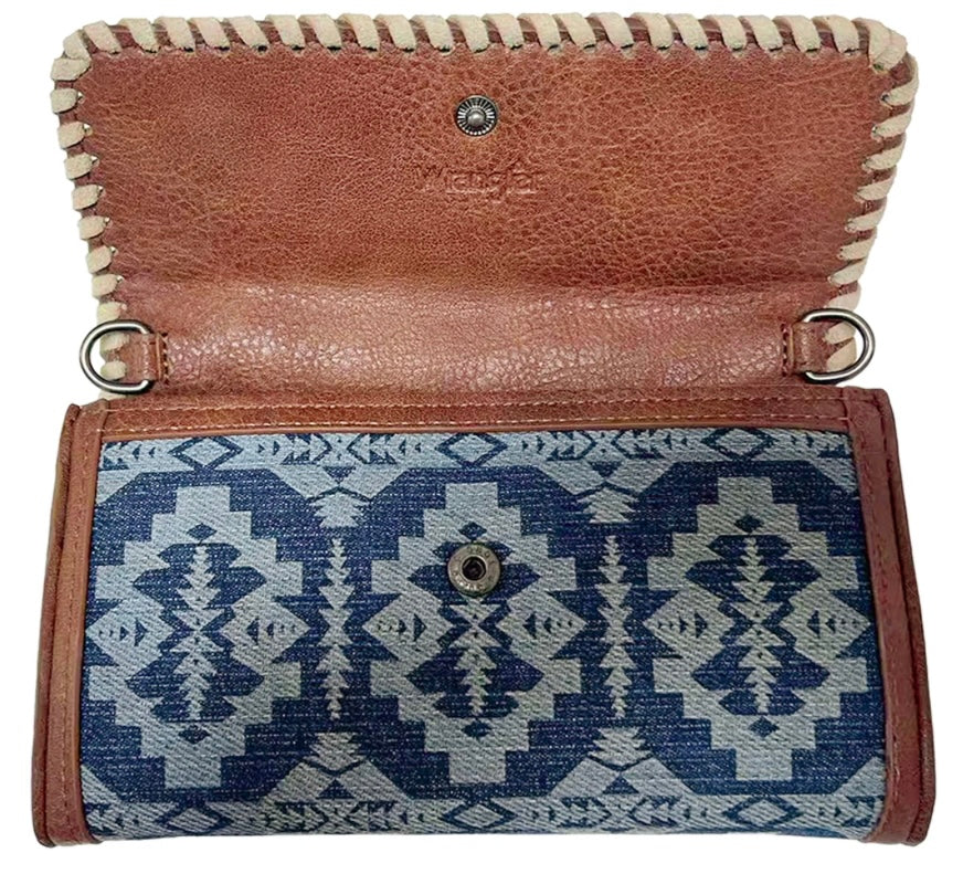 Wrangler Southwestern Print Wallet/Crossbody Bag