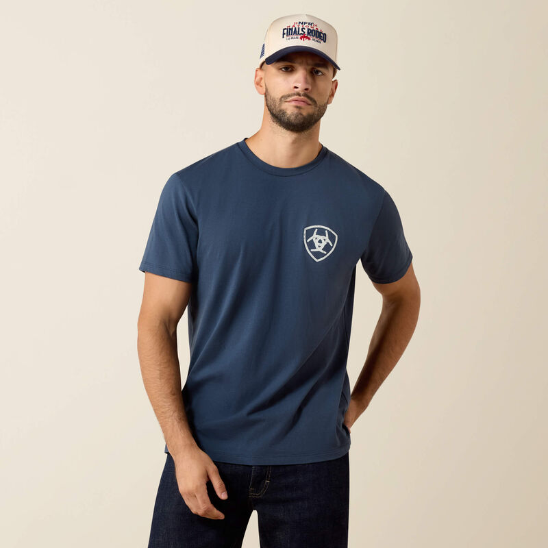 M Ariat Longhorn Patriot Bravery T-Shirt-Navy