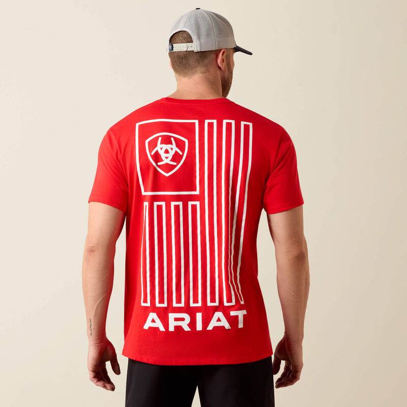 M Ariat Geo Flag T-Shirt- Red