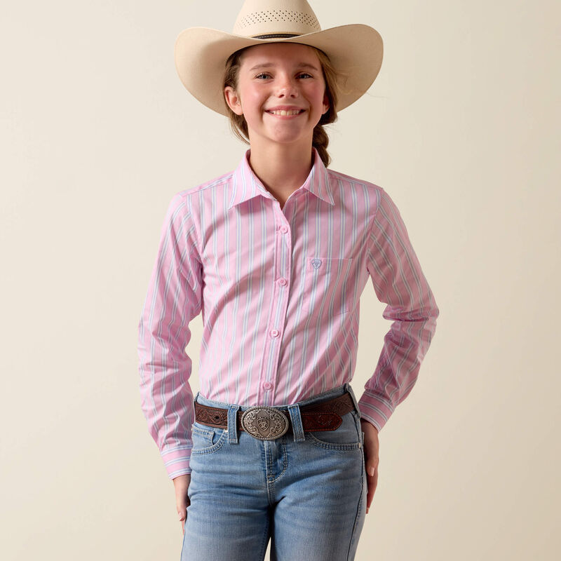 Girls Kirby Stripe LS- Pink/Lavender