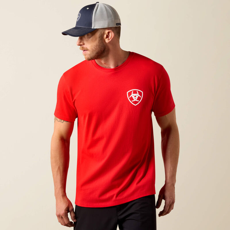 M Ariat Geo Flag T-Shirt- Red
