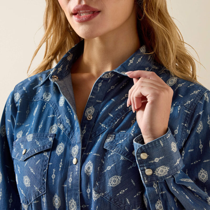 WMS Ariat Wild Blue Western Snap Shirt