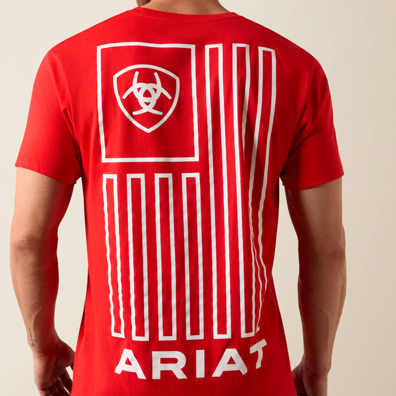 M Ariat Geo Flag T-Shirt- Red