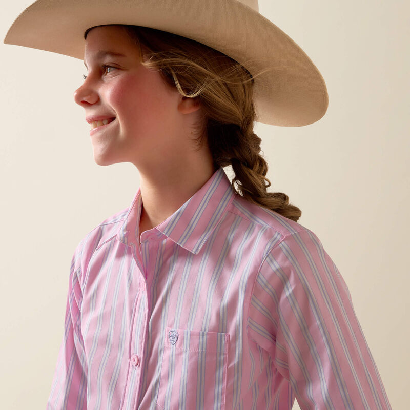 Girls Kirby Stripe LS- Pink/Lavender