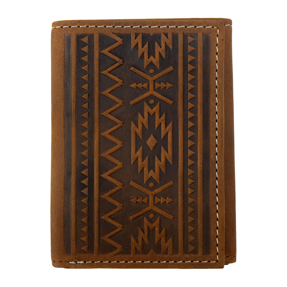 Men's Aztec Embossed Trifold Wallet