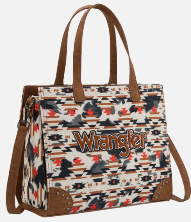 Wrangler Brown Aztec Print Crossbody Tote